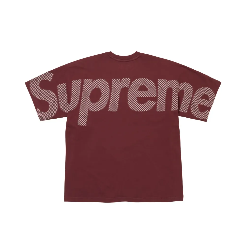 Camiseta Supreme Checkerboard Intarsia Burgundy FW26-W6 - Droper