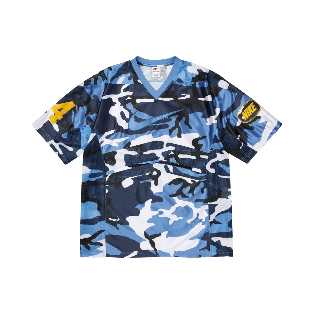 Imagem Nike x Supreme Camiseta Football Jersey Blue Camo FW26-W6