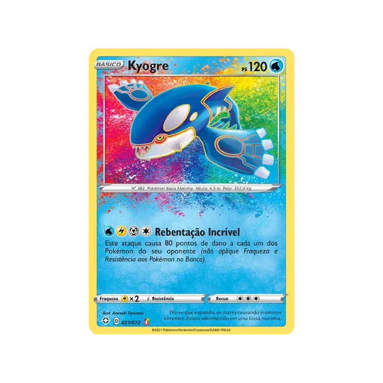 Kyogre (21/72) Destinos Brilhantes Pokémon TCG