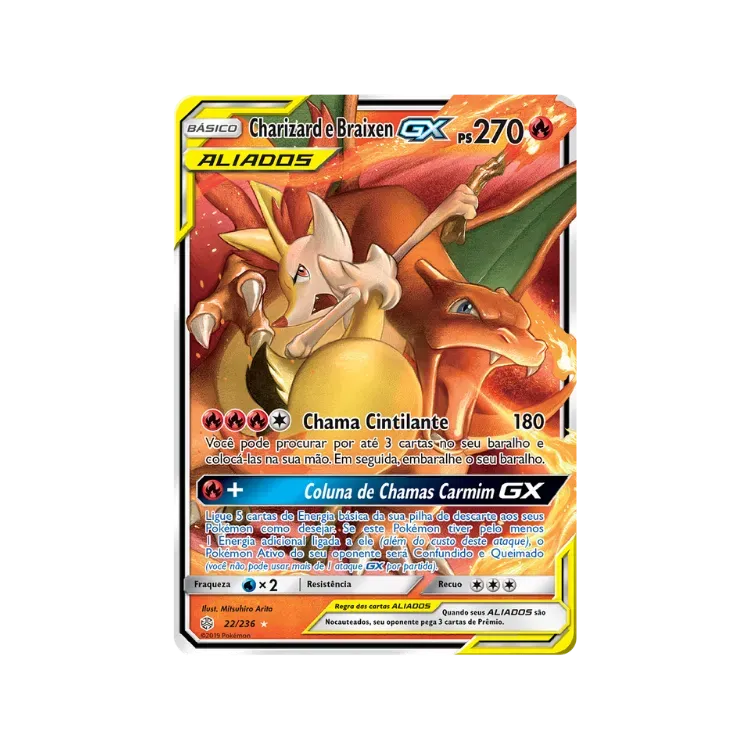 Charizard e Braixen-GX (22/236) Eclipse Cósmico Pokémon TCG