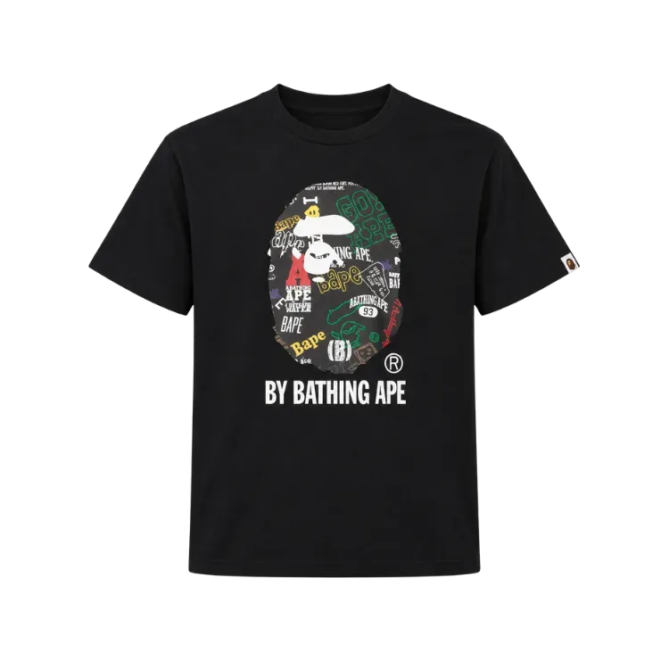 Camiseta Bape Hand Drawn Pattern Black