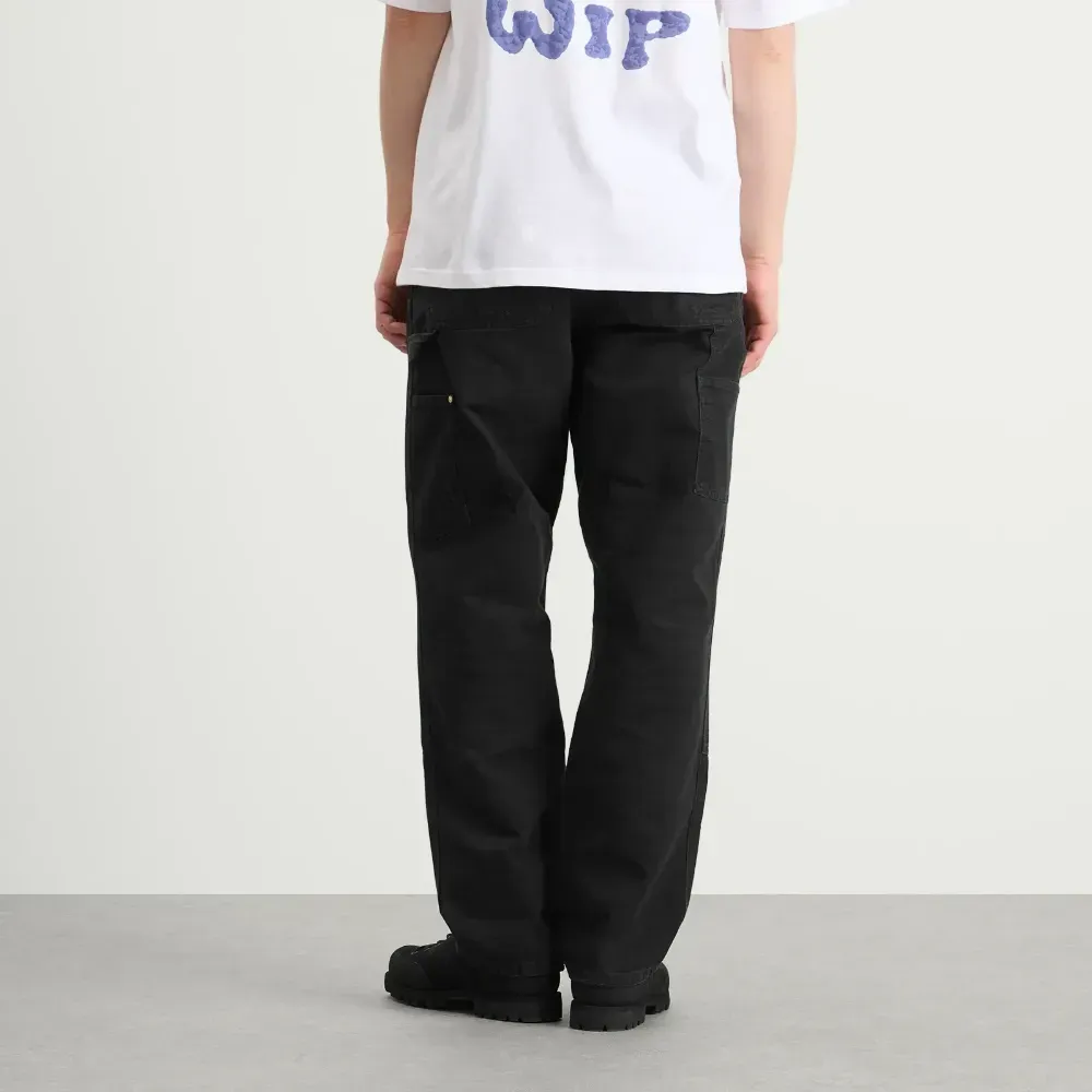 Calça Carhartt WIP Double Knee Black Grind Wash foto 2