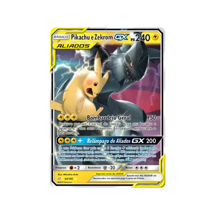 Pikachu e Zekrom-GX (33/181) União de Aliados Pokémon TCG