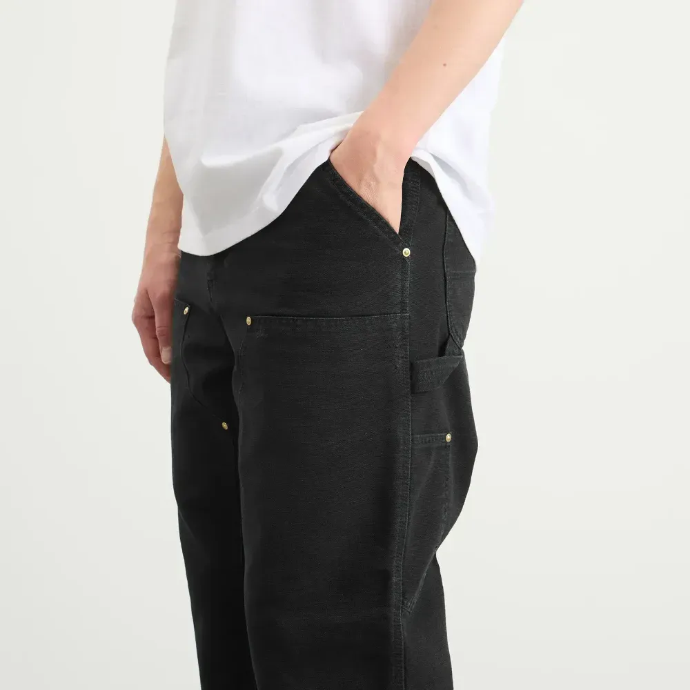 Calça Carhartt WIP Double Knee Black Grind Wash foto 3