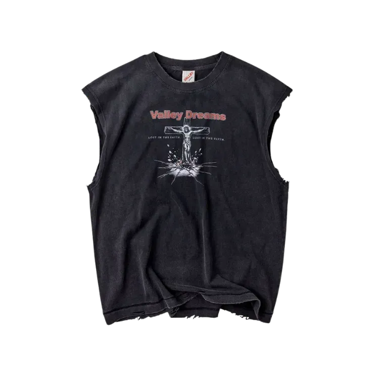Regata Vale Lives Forever Concrete Cross Tank Black