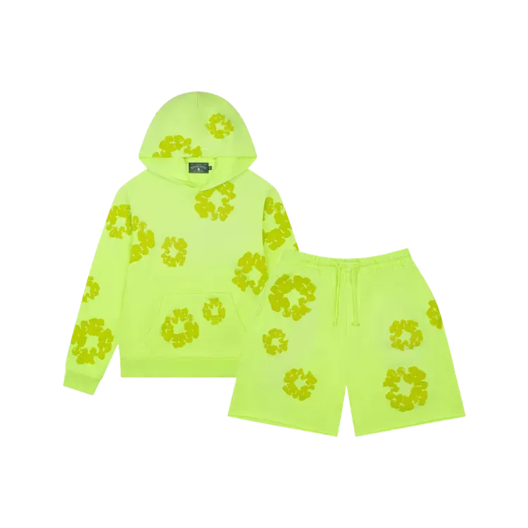 Conjunto Denim Tears Mono Cotton Wreath Fluorescent Green