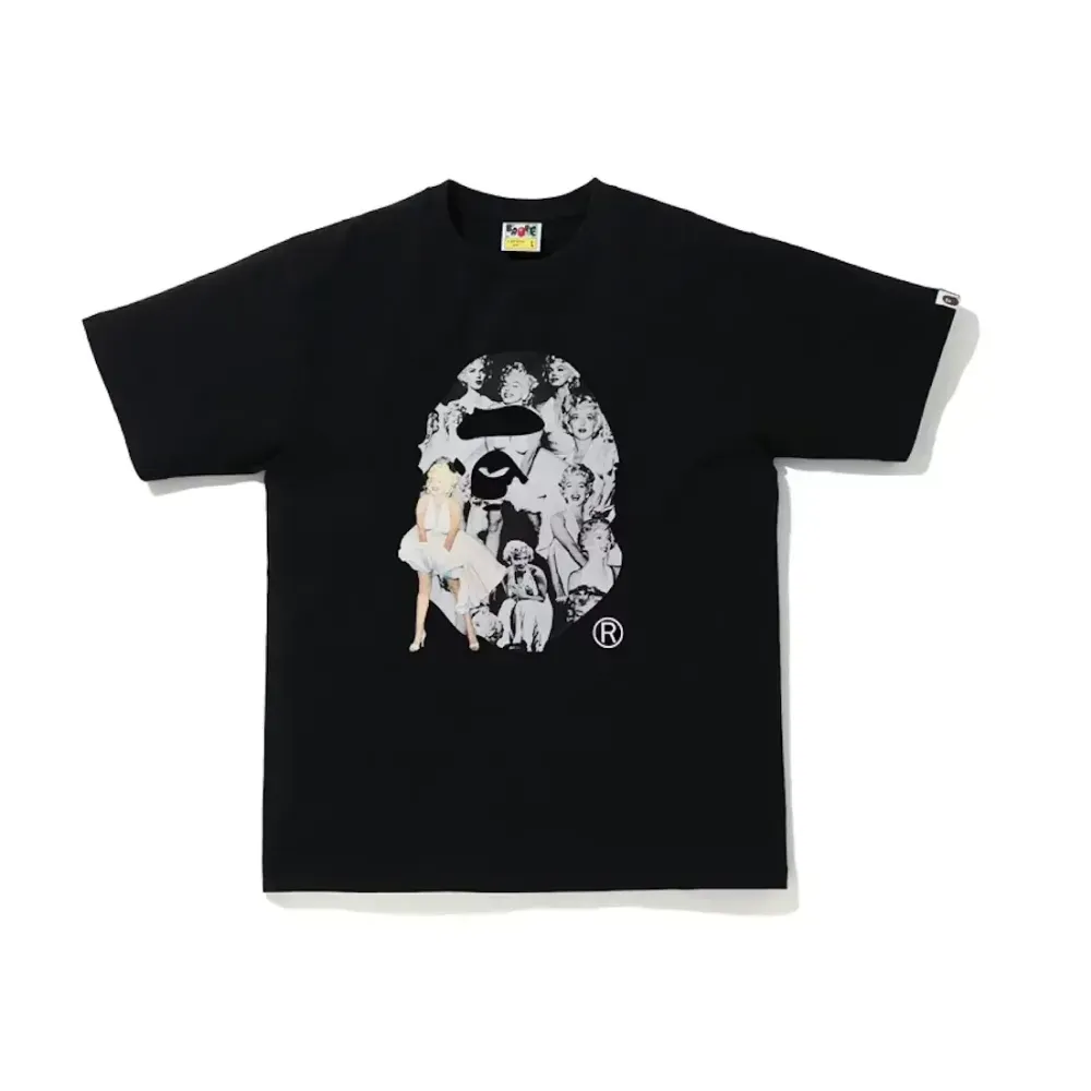 美品　APE BAPE KAWS マリリンモンロー　カレッジロゴTシャツXL 白 Marilyn Monroe x BAPE Camiseta Big Ape Head Black - Droper