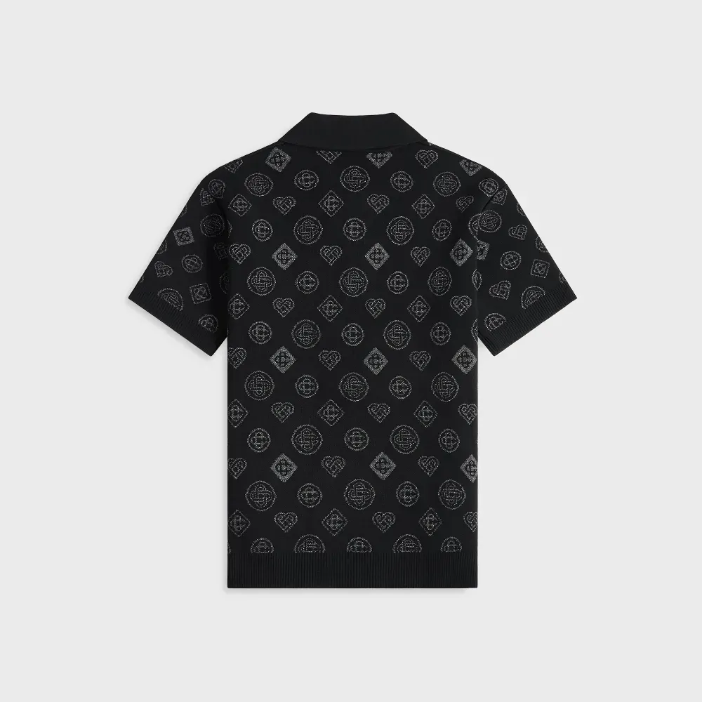 Camisa Casablanca Monogram Jacquard Polo Black foto 1