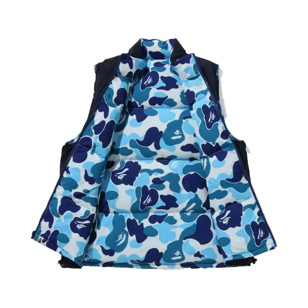 Colete BAPE ABC Camo Reversible Down Vest Blue foto 2