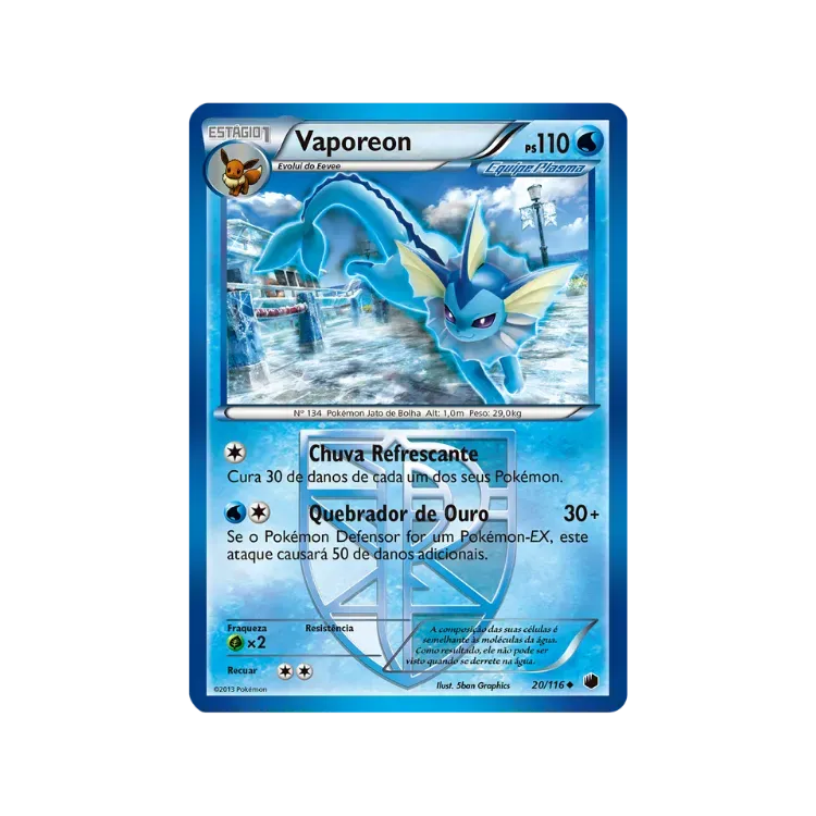Vaporeon (20/116) Plasma Freeze Pokémon TCG