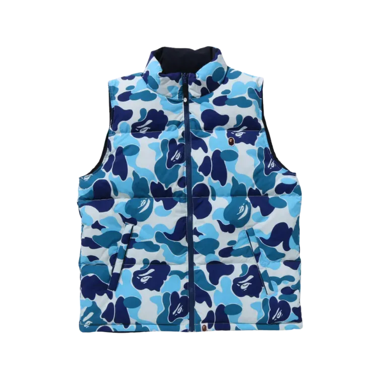 Colete BAPE ABC Camo Reversible Down Vest Blue