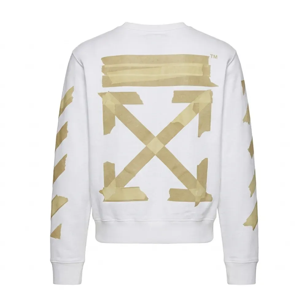 Moletom Off-White Tape Arrows Slim White Beige foto 1