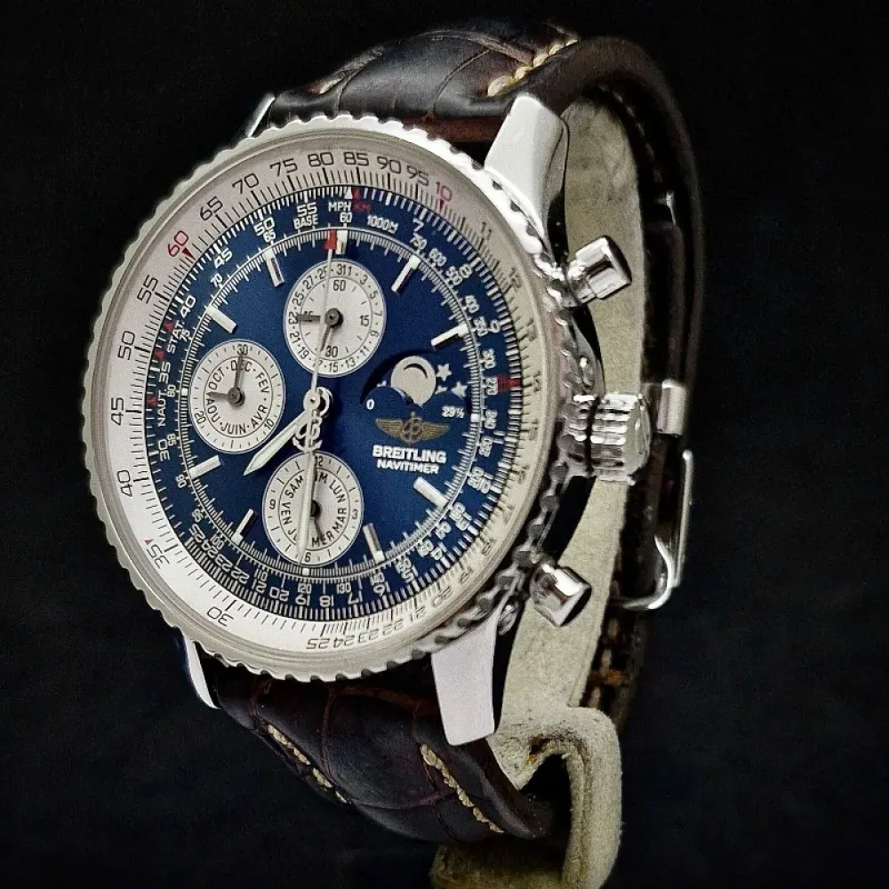 Relógio Breitling Navitimer Montbrillant Olympus Navy 43mm foto 4