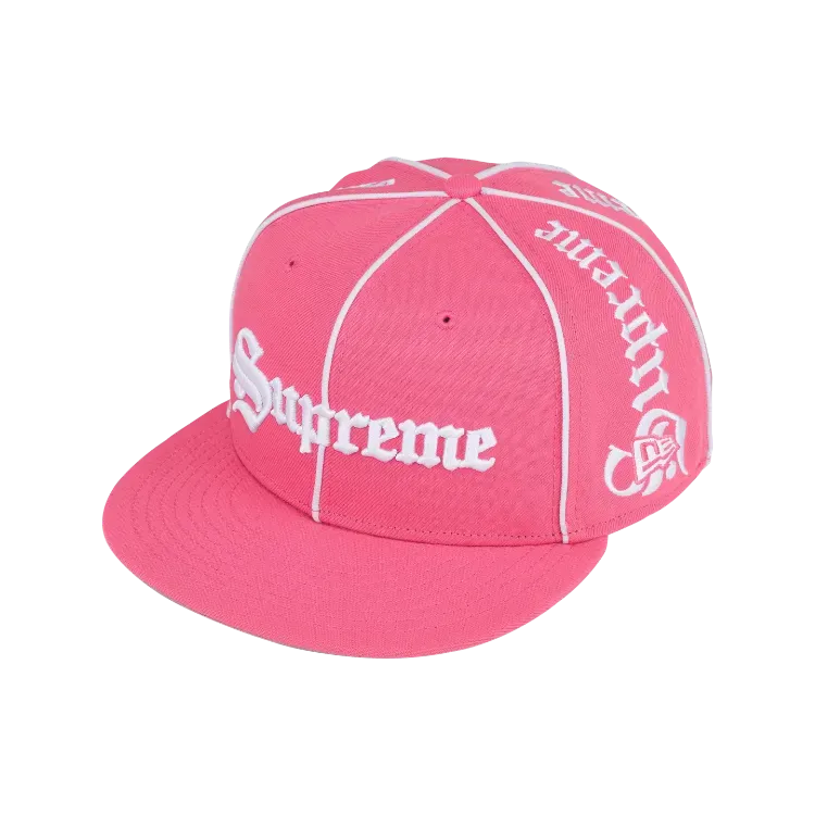 New Era x Supreme Boné Piping Script Pink FW26-W7