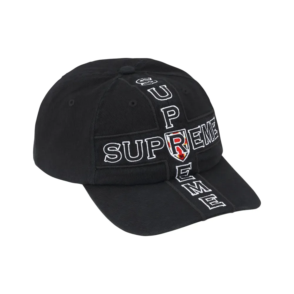 Boné Supreme Cross 6-Panel Black FW26-W7 foto 1