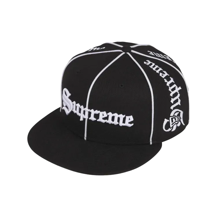New Era x Supreme Boné Piping Script Black FW26-W7