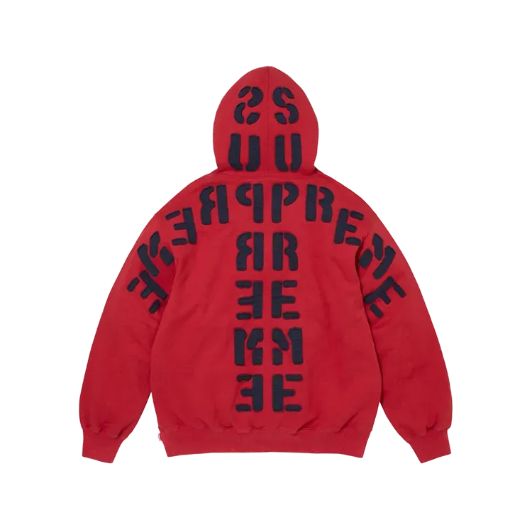 Moletom Supreme Mirrored Appliqué Hoodie Red FW26-W7