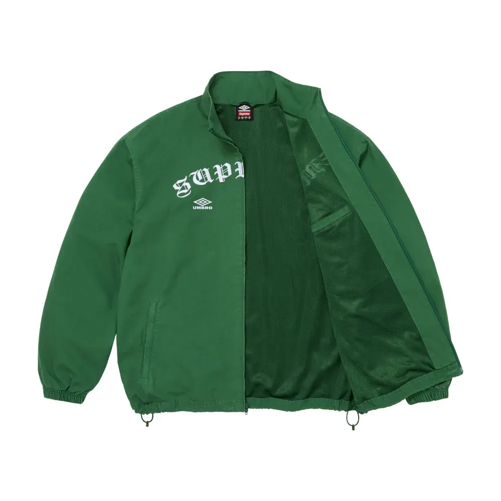 Umbro x Supreme Jaqueta Cotton Ripstop Track Green FW26-W7 foto 1