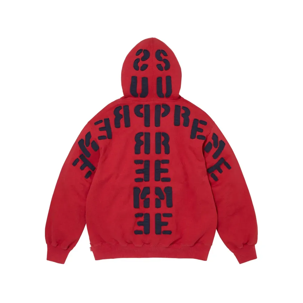 Moletom Supreme Mirrored Appliqué Hoodie Red FW26-W7 foto 1