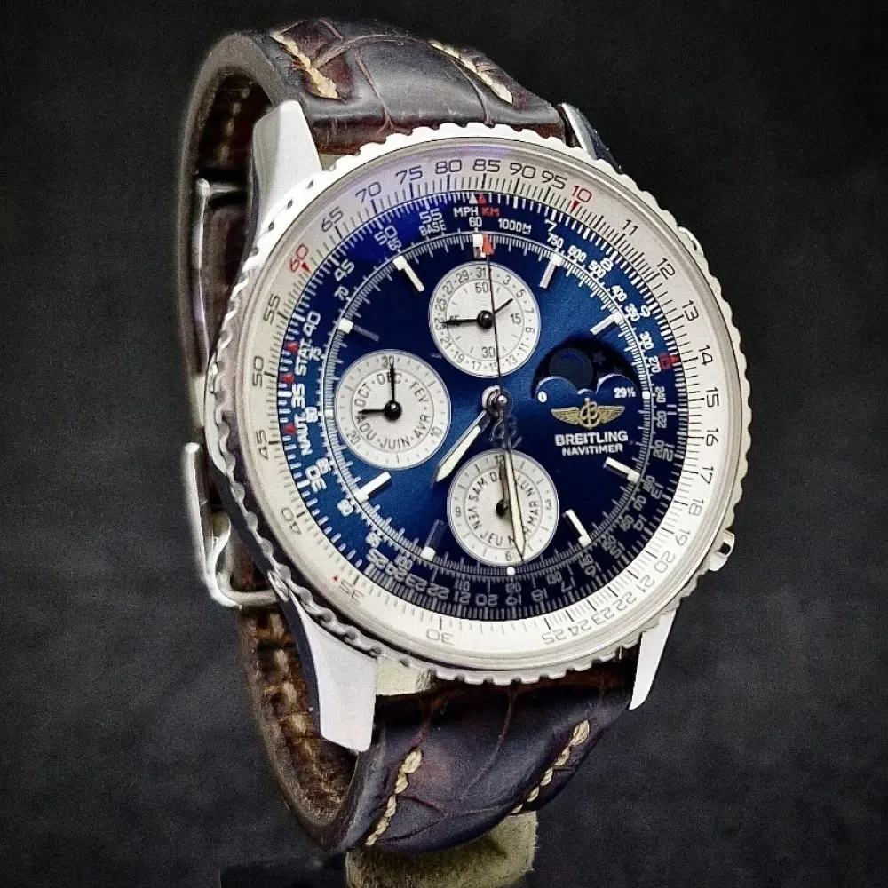 Relógio Breitling Navitimer Montbrillant Olympus Navy 43mm foto 5