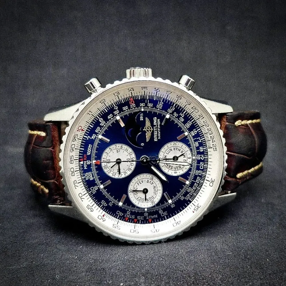 Relógio Breitling Navitimer Montbrillant Olympus Navy 43mm foto 2