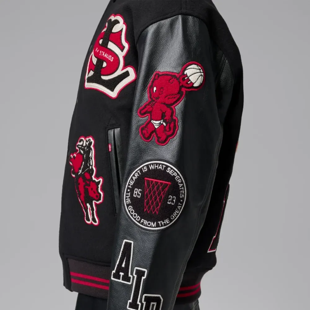 Levi's x Air Jordan Jaqueta Varsity Black (Asian Sizing) foto 4