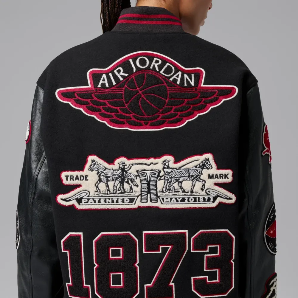 Levi's x Air Jordan Jaqueta Varsity Black (Asian Sizing) foto 3
