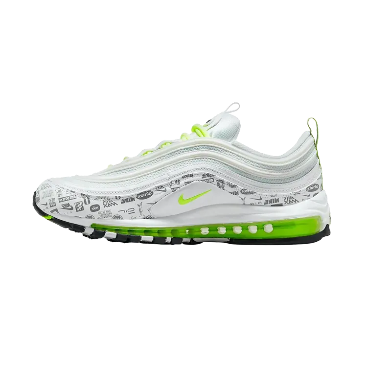 Nike Air Max 97 Reflective Logo White Black Pure Platinum Volt