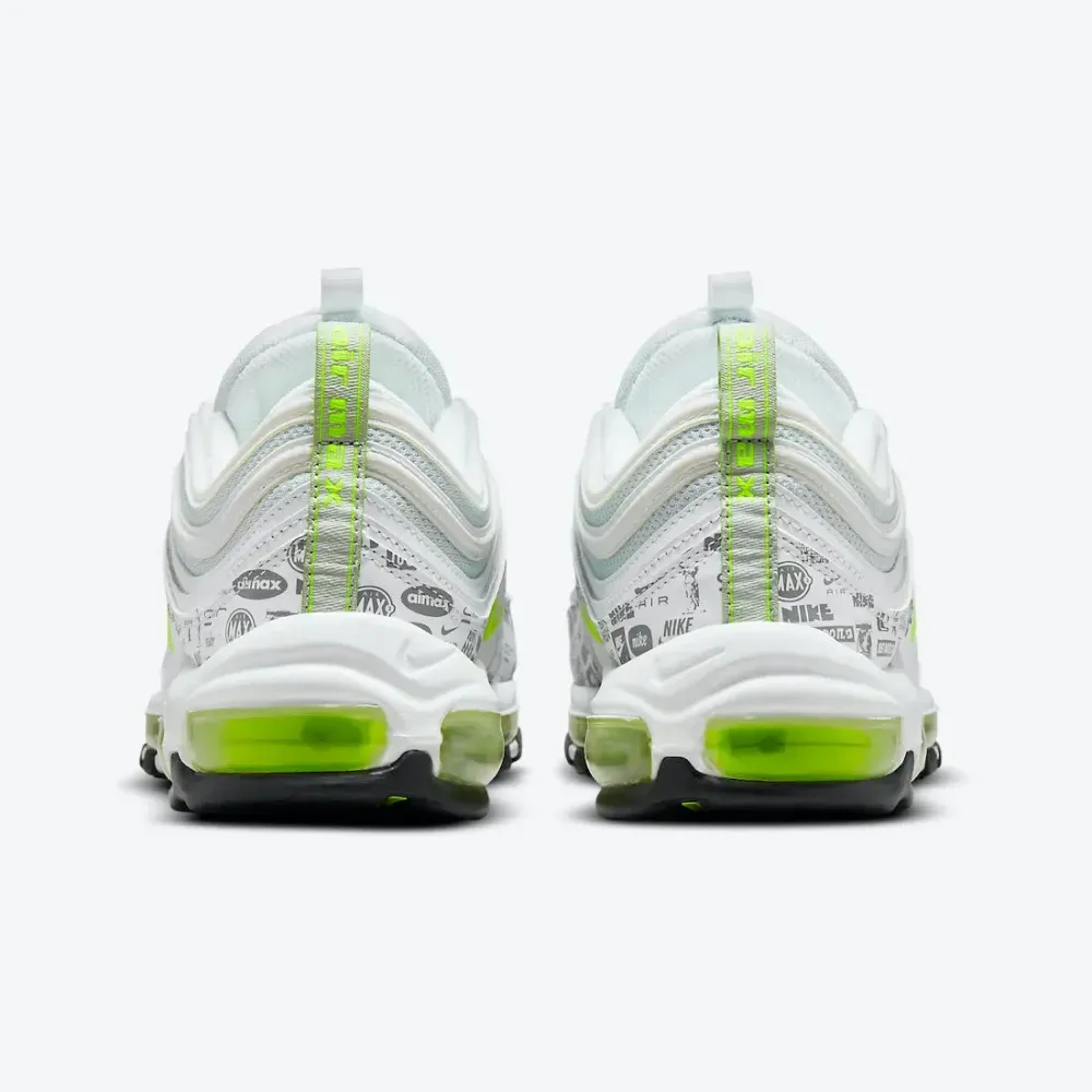 Nike Air Max 97 Reflective Logo White Black Pure Platinum Volt foto 4