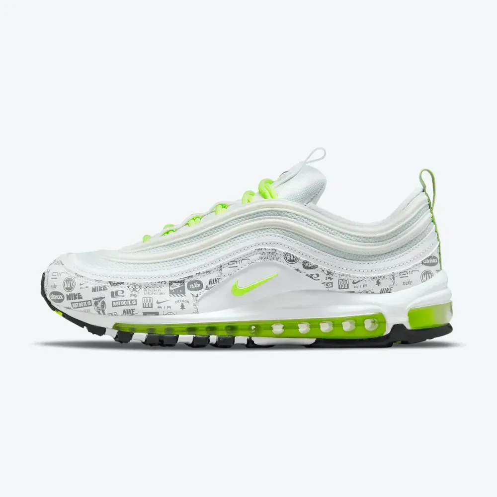Nike Air Max 97 Reflective Logo White Black Pure Platinum Volt foto 3
