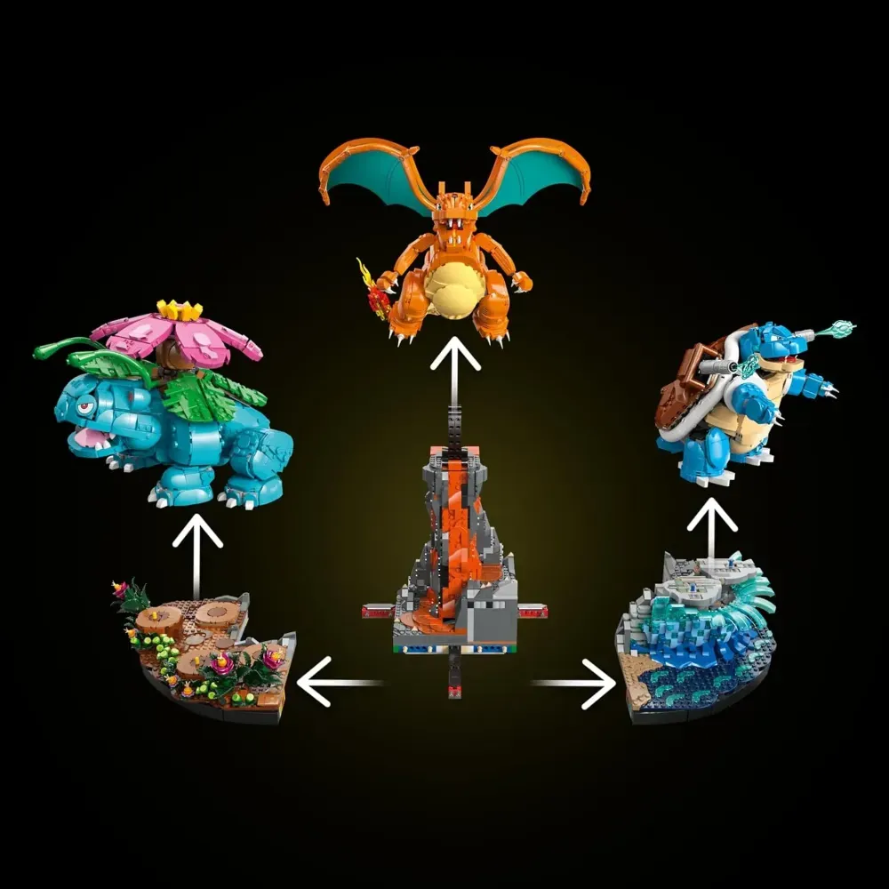 LEGO Pokémon Venusaur Charizard Blastoise #72153 — grande, Novo