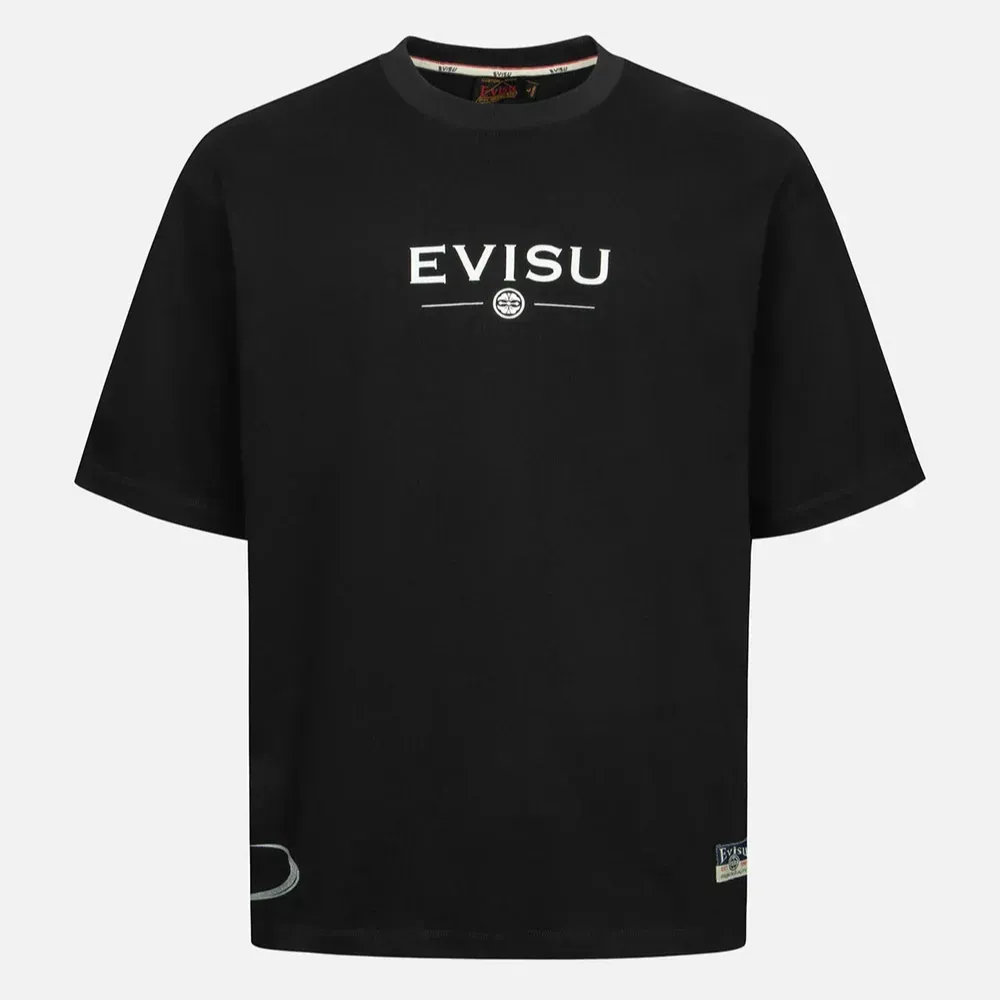Camiseta Evisu Ebisu Print Relax Fit Black — XG, Novo
