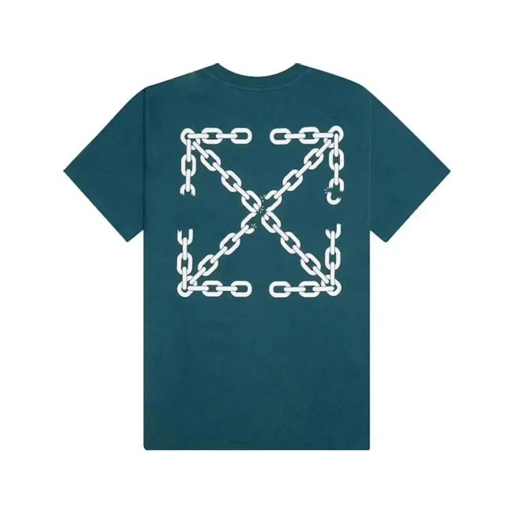 Camiseta Off-White Chain Arr Slim Duck Green foto 1
