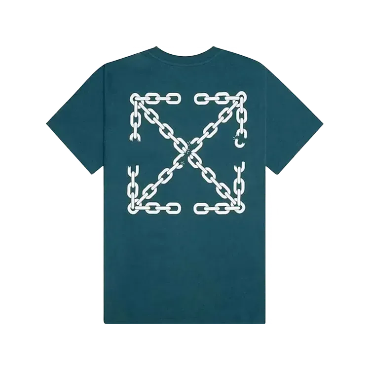 Camiseta Off-White Chain Arr Slim Duck Green