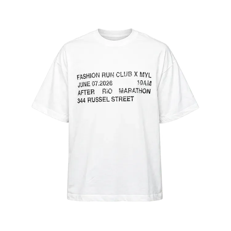 Fashion Run Club x Make Your Life Camiseta Rio Marathon Boxy LE White