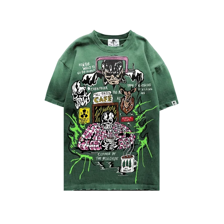 Camiseta Warren Lotas Roadside Coffee Green