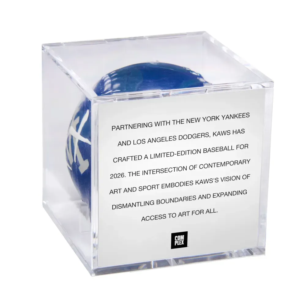 KAWS x Rawlings Bola De beisebol Los Angeles Dodgers Display Cube Blue foto 1