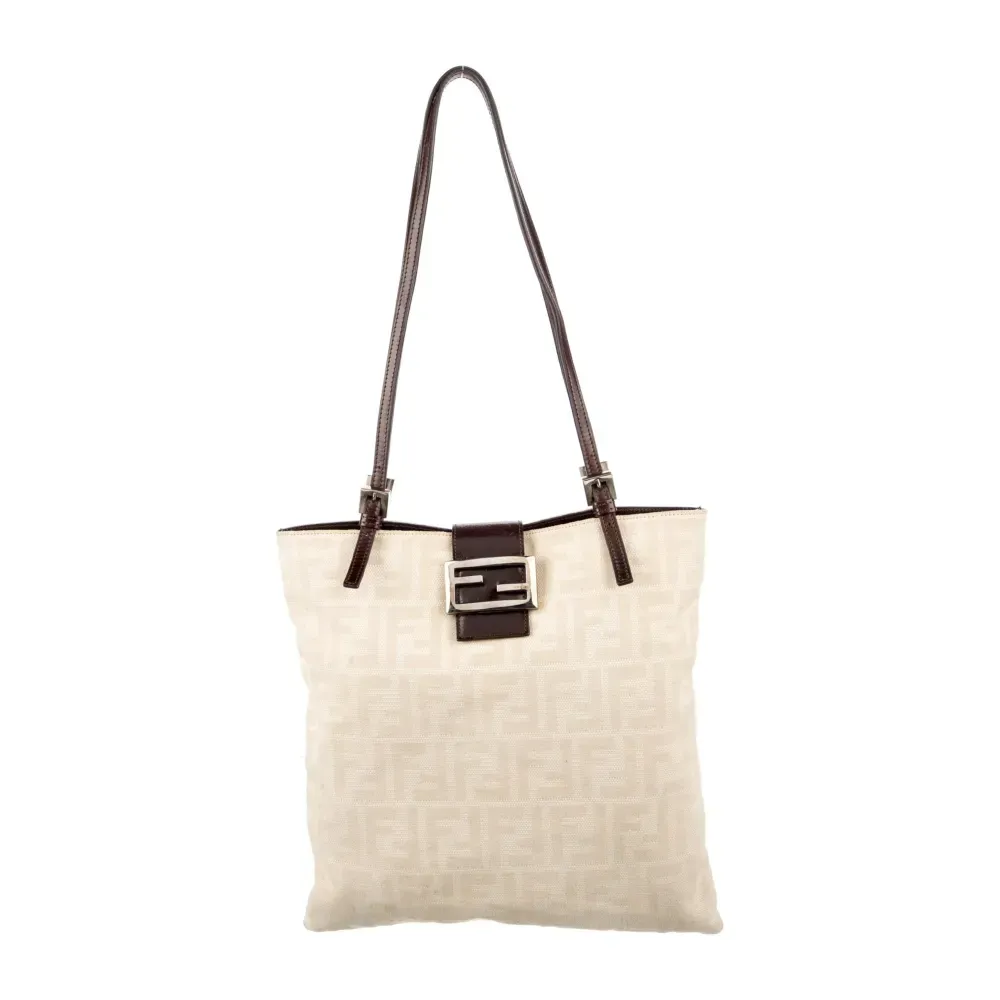 Bolsa Fendi Vintage Zucca FF Tote Cream Beige — Único, Usado