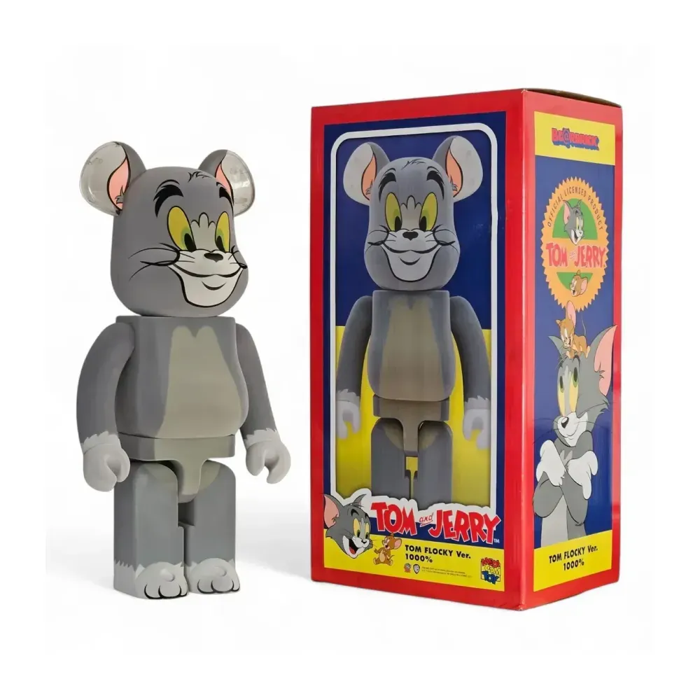 Bearbrick Medicom Toy Tom and Jerry: Tom Flocky Version Grey foto 4