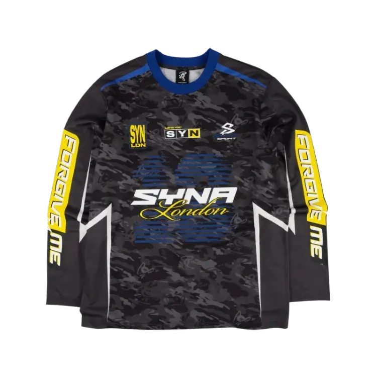 Camiseta Syna World Manga Longa Motocross Black Camo