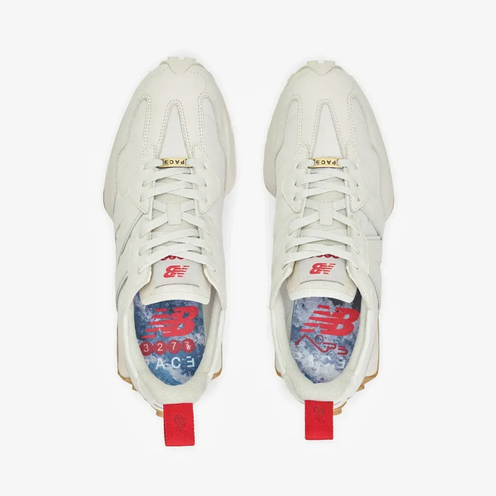 Pace x New Balance 327 The Pacer Cream White Red Gum foto 2