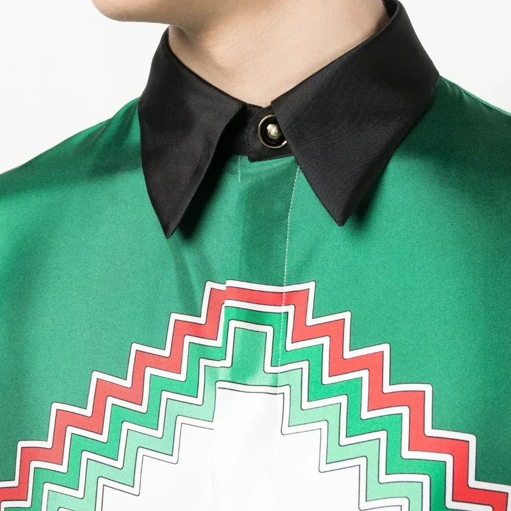 Camisa Casablanca Futuro Optimisto Silk White Green foto 3