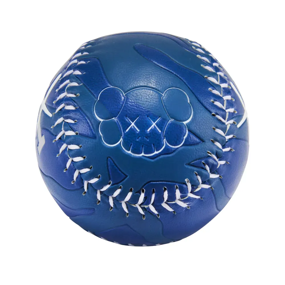 KAWS x Rawlings Bola De beisebol Los Angeles Dodgers Display Cube Blue foto 4