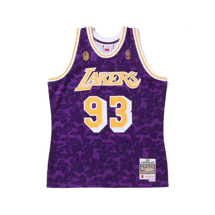 BAPE x Mitchell & Ness Los Angeles Lakers Jersey Purple