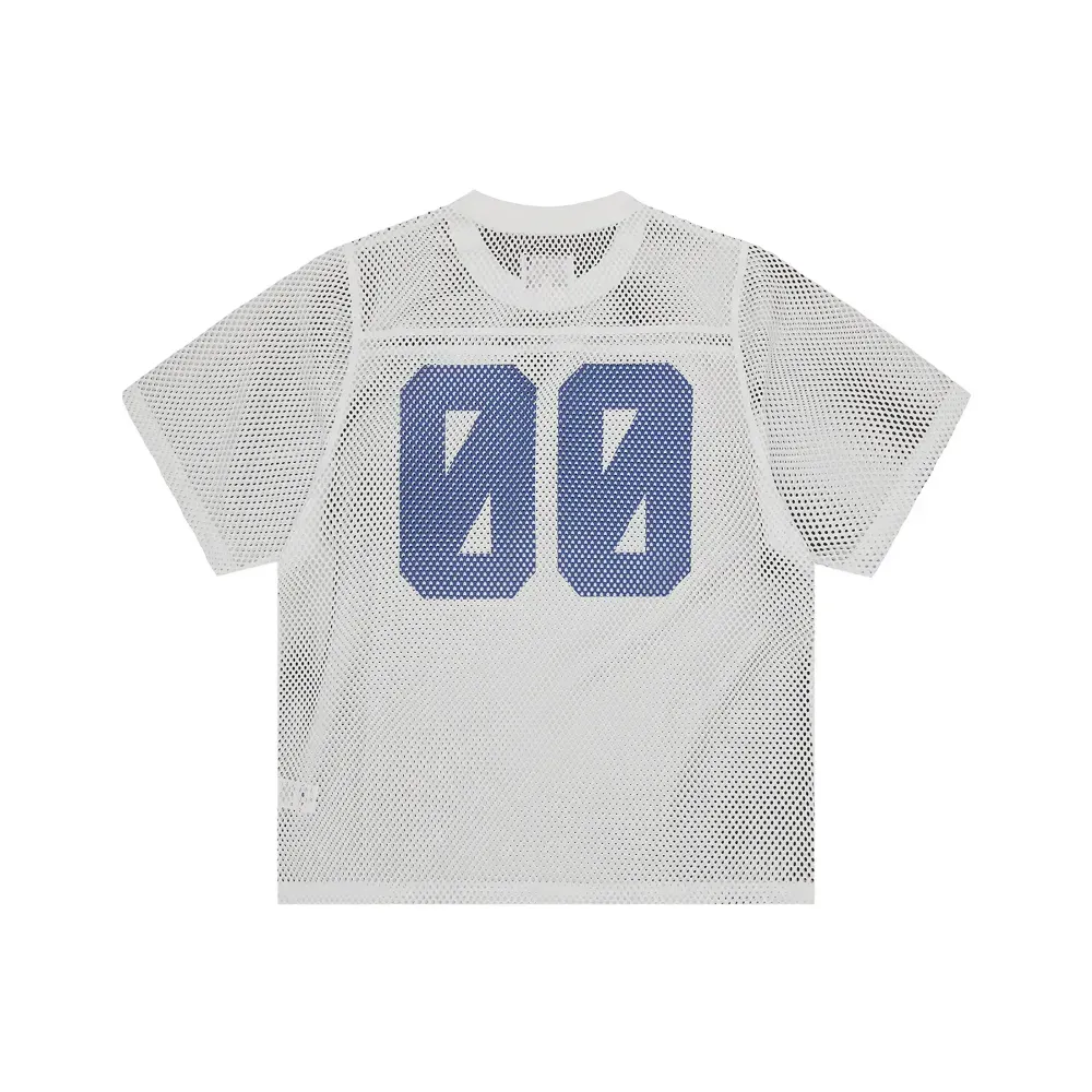 Camiseta Corteiz Western Open Mesh Jersey White foto 1