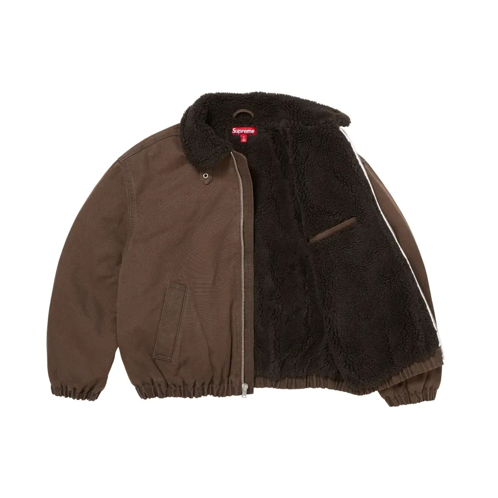 Jaqueta Supreme Faux Shearling Lined Bomber Brown FW26-W8 foto 2