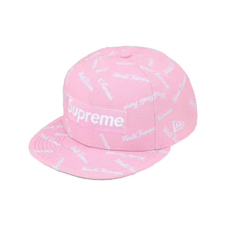 New Era x Supreme Boné World Famous Box Logo Light Pink FW26-W8