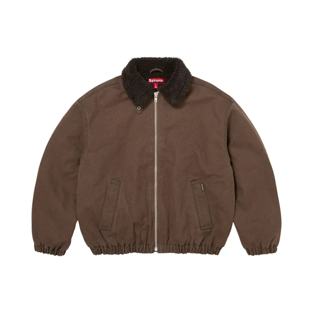 Jaqueta Supreme Faux Shearling Lined Bomber Brown FW26-W8 foto 1