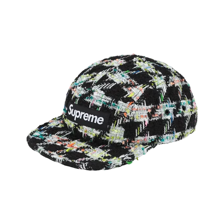 Boné Supreme Metallic Bouclé Camp Cap Black FW26-W8