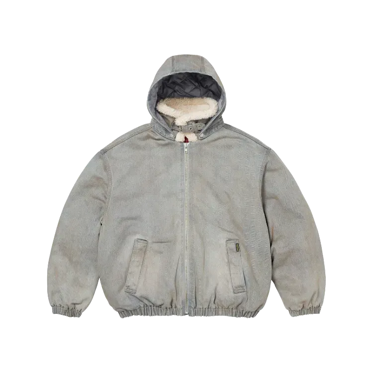 Jaqueta Supreme Faux Shearling Lined Bomber Washed Grey FW26-W8